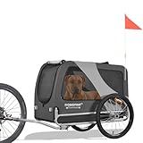 DOGGYHUT® 80103 Premium XL Remolque de bicicleta para perros de hasta 45 kg para perros y perros grandes