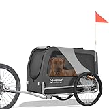 DOGGYHUT® 80103 Premium XL Remolque de bicicleta para perros de hasta 45 kg para perros y perros grandes