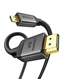 Silkland Micro HDMI to HDMI 2M, [8K@60Hz, 4K@120Hz] Cable Micro HDMI a HDMI Nylon Tressé Supporte 48Gbps, HDR, eARC Kompatibel für Raspberry Pi 5 4, Caméras, Hero, Laptops, TV