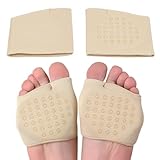 Almohadillas Metatarsales Gel Pies, Almohadillas Confort Pies Para Mujer Hombre, Almohadilla Plantar Metatarsianas Antideslizante, Almohadillas el Antepié del Talón Alto, Alivia el Dolor (Beige, S)