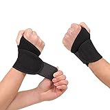 Muñequera Tendinitis Muñeca Ajustable, 1Par Negro Elasticidad Ferula Tunel Carpiano, Muñequera Metacarpiana Pulgar Deportiva Para Esguince de Dolor Muñeca, Tendinitis, Artritis, Protección Deportiva