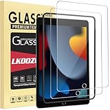 LKOOZO [2 Piezas Protector Pantalla para iPad 9/8/7 Generación (Modelo 2021/2020/ 2019) iPad 10.2 Pulgadas Cristal Vidrio Templado con Marco de Instalación Fácil