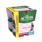 Activia Yogur Cremoso Frutos Silvestres - Probiótiocs naturales y con un 0% azúcares - Pack: 8x115g