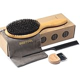 BESTOOL Cepillo de Pelo de cerdas de jabalí para Mujeres, Hombres y niños, con Palas de bambú para Cabello Fino y Fino, Mejora la Textura del Cabello (bambú)