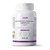 Carbón Activo Coco 2000 MG de HSN | 120 Cápsulas Vegetales 2 Gramos Carbón Activado Alimentario con Carbonato de Calcio por Dosis Diaria (ALTA Potencia) | No-GMO, Vegano, Sin Gluten