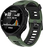 Simpleas Correa de Reloj compatible con Garmin Forerunner 735XT / 230/620 / 630/220, Impermeable Reemplazo Correas Reloj Silicona Banda (Army Green)