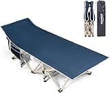 OVERMONT Cama Plegable Camping Plegable - Camas de Campamento Portátil para Adultos Dormir - con Bolsillo Lateral Bolsa de Transporte para Camping Playa Exterior Viajes - 120 kg 190x71CM