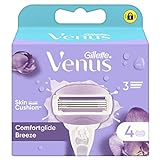 Venus Gillette ComfortGlide Breeze Cuchillas de Afeitar Mujer, Máquinilla de afeitar, Paquete de 4 Cuchillas de Recambio (el embalaje puede variar)
