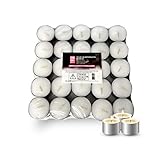 COM-FORT HOUSE | Velas de te Blancas | Pack velas de 100 Unidades | Velas de Té Calientaplatos | Tealight | 4 Horas de Duración | Velas Decorativas Sin Perfume |