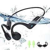 HIFI WALKER Auriculares Natacion sumergibles, MP3 acuaticos para Natacion IPX8 Resistente al Agua, Reproductor de música 32G, Bluetooth 5.3 Auriculares Sport de conducción ósea para Correr, Nadar