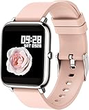 Popglory Smartwatch Recibir Whatsapp y Notificación Llamadas, Reloj Inteligente Mujer Presión Arterial Oxígeno Sanguíneo Ritmo Cardíaco, Pulsera Actividad Hombre Mujer