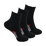 Calcetines DEPORTE (3 pares) SIN COSTURAS para hombre o mujer. Mantiene el pie seco. Ideal para tenis, pádel, running. Puño antipresión. 80% - algodón. (Negro, eu: 39-42 // uk: 6-8.5)