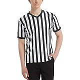 TopTie Camisetas árbitro Disfraz árbitro Manga Corta Deporte Ropa Camiseta Rayas Negras y Blancas