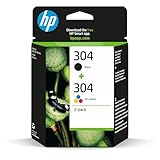 HP 304 3JB05AE - Pack de 2 Cartuchos de Tinta Originales Negro y Tricolor, compatible con impresoras de inyección de tinta HP DeskJet 2620, 2630, 3720, 3730, 3750, 3760, HP Envy 5010, 5020, 5030