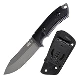 KHU Cuchillo Hoja Fija, Cuchillo Supervivencia Cuchillo Caza Cuchillo Bushcraft D2 Acero Mango de G10, Outdoor Caza Camping Accesorios - Funda Kydex