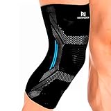 NativoDex Rodillera Estabilizadora de Sujeción Menisco y Ligamento - Rodillera Antideslizante de Compresión para Hombre y Mujer para Tendinitis, Ligamentos, Rotuliano, Dolor (M, Azul)