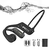 IFECCO Auriculares Conducción Osea Natacion - IP68 Resistente al Agua Auriculares para Nadar Inalámbricos,Auriculares Abiertos con Micrófono con 32G Mp3 para Natacion Correr Ciclismo