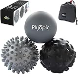 Plyopic Bolas de Masaje – (Set de Massage Balls) – Para Automasaje, Liberación Miofascial, Trigger Point, Crossfit y Fascitis Plantar. Elimina Dolores Musculares: Espalda Cuello Piernas Pies etc.