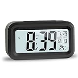 JOPHEK LCD Despertador Digital, Inteligente Reloj Despertador Digital con Repetición de Datos de Temperatura, Reloj de Mesa de Viaje para Sala de Oficinas Familiares