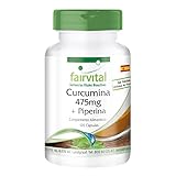 Fairvital | Curcumina + Piperina - Extracto de Cúrcuma + Pimienta Negra - VEGANO - 95% de Curcuminoides - 120 Cápsulas - Calidad Alemana