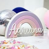 Tres Aristas Arcoíris con Nombre Personalizado + Pack Estrellas | Ideal Regalo para Recién Nacidos, Bebés, Cumpleaños | Decoración Habitación Infantil para Estanteria, Puertas | Decoración Comuniones