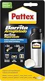 Pattex Barrita Arreglatodo, masilla bicomponente extrafuerte, pasta moldeable para pegar y reparar, resina epoxi barnizable y lijable para múltiples materiales, tubo 48 g