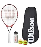 wilson Wilson Federer Tour - Juego de Tenis (63,5 cm, Incluye Estuche de Transporte, Botella de Agua y 2 pelotas de Tenis de Nivel 2, Talla única