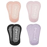 4 Pares Comodos Calcetines Yoga Pilates Para Mujeres y Hombres Antideslizantes Calcetines Artes Calcetín Marciales Tobillero Deportivo Con Puntos Antideslizantes para Yoga Fitness Ballet, EUR 36-39