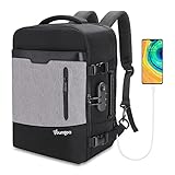 YOUNGOA Mochila Viaje Cabina Avion 40x20x25 para Ryanair Bolsas de Viaje con Compartimento para portatil 20L YG063 Gris