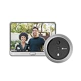 EZVIZ Mirilla Digital de Puerta con Pantalla LCD de 4.3'' Cámara Video Timbre Inalámbrico Monitor con Batería Recargable de 4600 mAh, Detección de Movimiento PIR, Audio Bidireccional, DP1C, Metálico