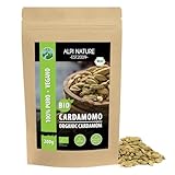 Cardamomo orgánico entero (200g), semillas de cardamomo orgánico, semillas de cardamomo de cultivo orgánico certificado, semillas de cardamomo 100% puras y naturales