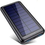 Feob Cargador Solar 26800mAh, Power Bank Solar [3 Entradas y 2 Salidas] Batería Externa Solar de Carga Rápida Cargador Movil Portatil con USB C Entrada para iPhone 15/14/13 Pro MAX Samsung etc