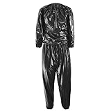 Traje sauna negro para sudar de JJOnlinestore para pérdida de peso en todo el cuerpo, fitness, gimnasio, ejercicio, interiores y exteriores, talla única