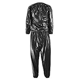 Traje sauna negro para sudar de JJOnlinestore para pérdida de peso en todo el cuerpo, fitness, gimnasio, ejercicio, interiores y exteriores, talla única