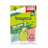 Bayeco - Pack Bayetas Multiusos - 100% Microfibra - Todo tipo de superficies - Gran capacidad de absorción y acabados sin marcas ni pelusas, sólo con agua , 3 Unidades ( Paquete de 1)