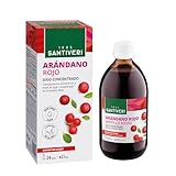 SANTIVERI - Concentrado de Arándano Rojo con Alto Contenido en Proantocianidinas 180mg/100ml, Sin Azúcar - Frasco de 490 ml