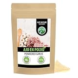 Ajos en polvo (500g), ajo molido, especia 100% natural de ajo suavemente secado, ajo en polvo naturalmente sin aditivos, vegano