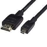 Amazon Basics - Cable Micro HDMI a HDMI, flexible, de 1.8 m, Negro