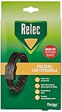 Relec Pulsera Negra antimosquitos con citronela para toda la familia,a partir de 3 años