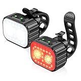 CIRYCASE Luz Trasera Bicicleta Potente Led, Luz Bicicleta Delantera y Trasera USB Recargable, 8+12 Iluminación Modos & IPX6 Impermeable Luces para Bicicletas para Montar Noche/Acampar