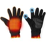 OBEST Guantes calefactados eléctricos, guantes de calefacción recargables de cinco dedos, control de temperatura de tres velocidades, hombres/mujeres al aire libre para interiores, equitación,