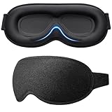 Gritin Antifaz para Dormir para Mujer y Hombre, 100% Anti-Luz Máscara de Dormir Sin Presión Ocular - Diseño Ergonomico 3D para Las Pestañas y Los Movimientos Oculares, Ultrasuave & Cómodo Sleep Mask