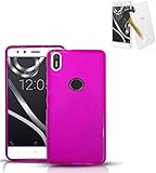 Todobarato24h Funda TPU Lisa Compatible con BQ AQUARIS X/X Pro (5.2) Rosa + Protector DE Cristal