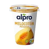 Alpro Yogur Fermentado a Base de Soja con Sabor a Melocotón, sin Gluten, sin Lactosa, Calcio y Vitaminas B2, B12 y D2 Añadidas, 400 g