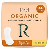 Rael Forro de algodón orgánico, sin perfume, sin cloro, hipoalergénico, absorción ligera, para mujer, vegano y libre de crueldad (regular, 44 unidades)