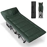 ATORPOK Shop Cama de Camping, Cuna de Acampada para Adultos con Cojín y Almohada, Cama Plegable Portátil para Dormir, Cuna de Tienda Ligera con Bolsa de Transporte para Niños