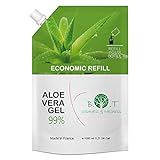 Aloe Vera Puro Gel 100% Natural, Cultivo Ecologico Lanzarote, Gel Hidratante Piel y Cabello, Calmante After Sun, Crema Post Depilacion, After Shave, Acondicionador, 1000 ml