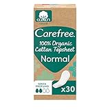 Carefree Protegeslips de Algodón Orgánico, Hipoalergénico y Transpirable, Normal, 30uds