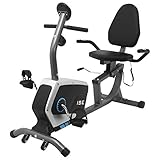 ISE Bicicleta Estática con Respaldo, Bicicleta Estatica Reclinadas, 8 Niveles de Resistencia, Sensor de Pulso, Bici Estatica Entrenamientos de Recuperación,Bicicletas Estaticas, Máx. 120 kg