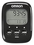 OMRON Walking Style IV Podómetro con Sensor 3D preciso para medir Pasos, Distancia, Pasos Normales y aeróbicos y calorías quemadas, Negro